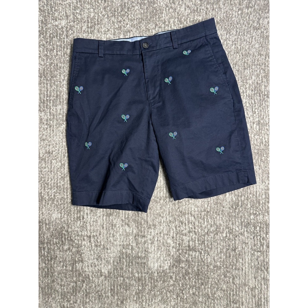 Brooks Brothers Men's W34 Navy Tennis Racket Golf Chino Shorts Stretch Preppy